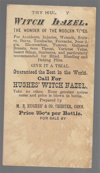 Hancock Witch Hazel Trade Card