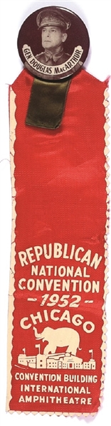 McArthur Pin, Ribbon from 1952 Convention