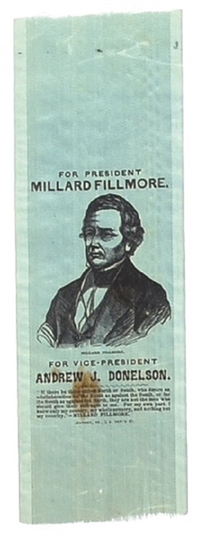 Millard Fillmore Blue 1856 Ribbon