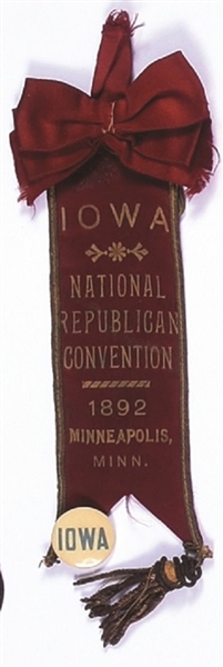Harrison Iowa 1892 Convention Ribbon
