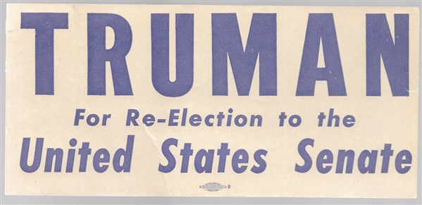 Truman United States Senate Sticker