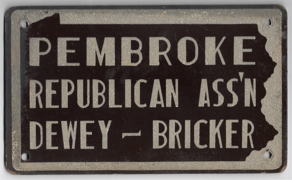 Dewey, Bricker Pembroke Republican Assn. License