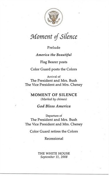 George W. Bush 9/11 Moment of Silence Program