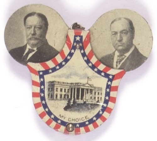 Taft, Sherman Mechanical White House Pin