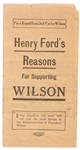 Henry Fords Reasons for Supporting Wilson