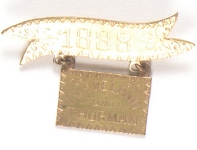 Cleveland, Thurman 1888 Brass Pin