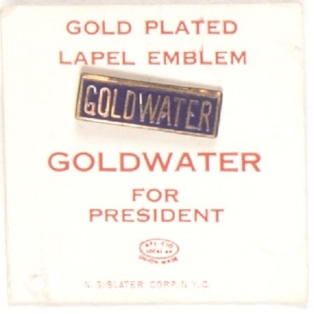 Goldwater Lapel Pin and Original Card