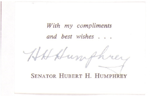 Senator Hubert Humphrey Card