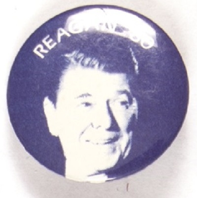 Reagan 1980 Blue and White Celluloid