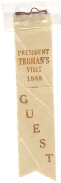 President Trumans Visit Guest Ribbon