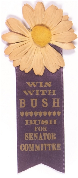 Prescott Bush for Senator Committee Paper Flower, Ribbon
