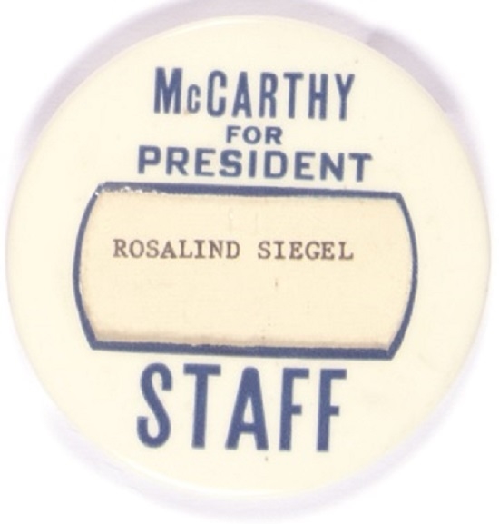 McCarthy for President Staff Pin
