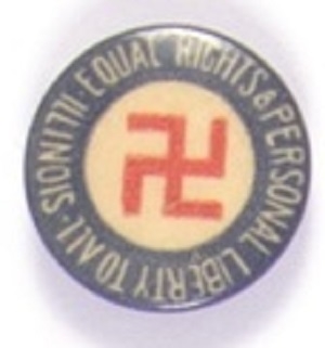 Illinois Equal Rights and Personal Liberty Swastika Pin