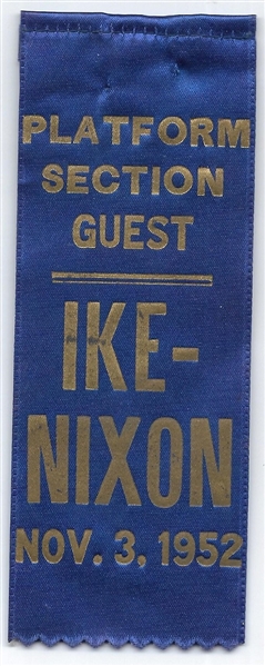 Ike, Nixon Platform Section Guest Ribbon 