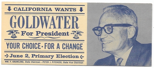 California Wants Goldwater California Primary Card 
