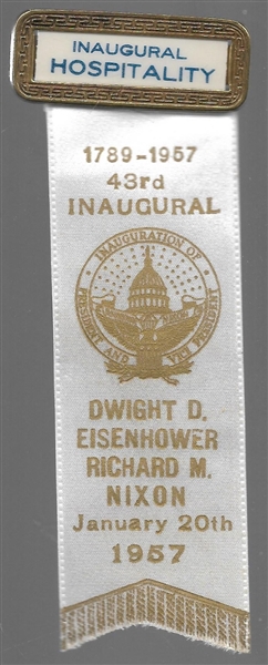 Eisenhower 1957 Inauguration Hospitality Badge 