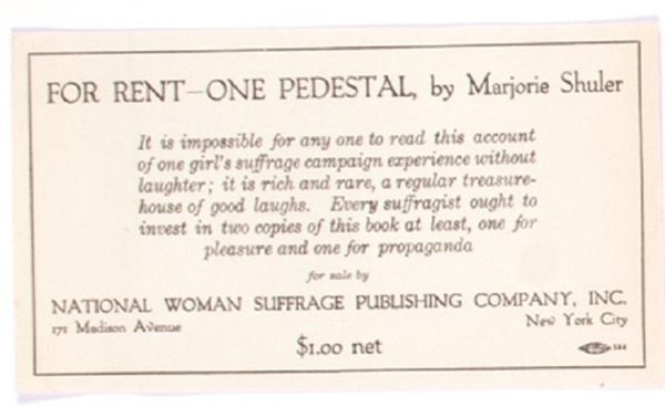 Suffrage Author Book Promotion Card