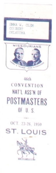 Truman 1950 Missouri Postal Convention Ribbon