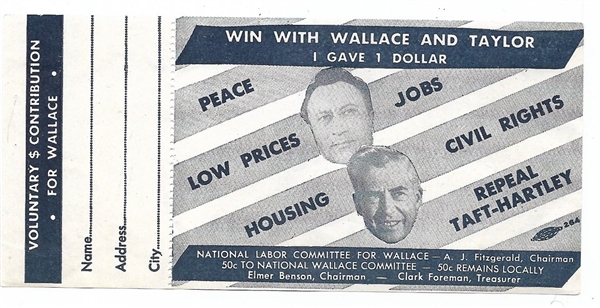 Wallace, Taylor Contribution Slip
