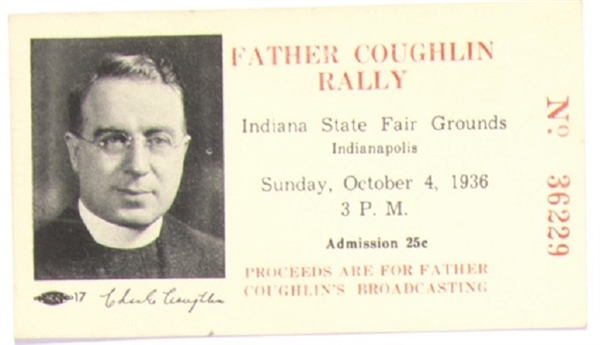 Coughlin Indianapolis Rally Ticket