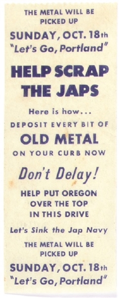 Help Scrap the Japs Paper Ribbon