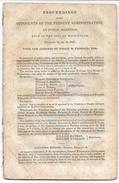 Anti Van Buren 1840 Booklet