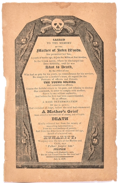 Anti Jackson 1828 Coffin Handbill