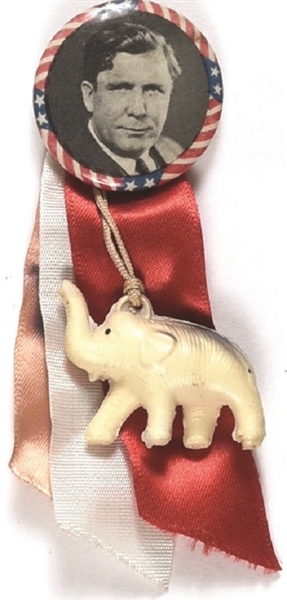 Willkie Celluloid with Ribbons, Elephant