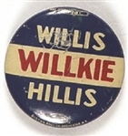 Willkie, Willis, Hillis Indiana Coattail