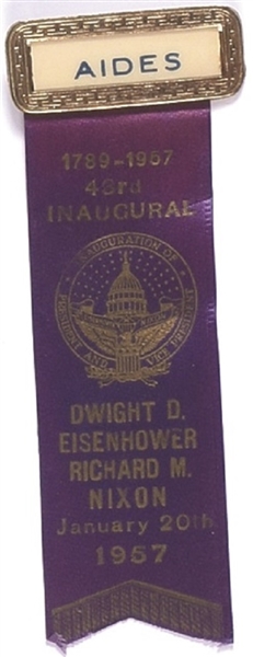 Eisenhower 1957 Inauguration Aides Ribbon