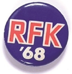 RFK 68 Red, White and Blue Celluloid