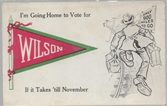 Im Going Home to Vote for Wilson Postcard 