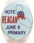 Reagan California Primary Blue Celluloid