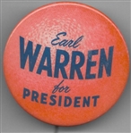 Warren for President Orange Celluloid