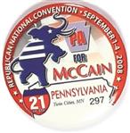 McCain GOP Convention Pennsylvania Pin
