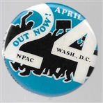 NPAC Out Now, April 24 Protest Pin 