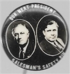 FDR, Willkie Salesmans Safety Pin 