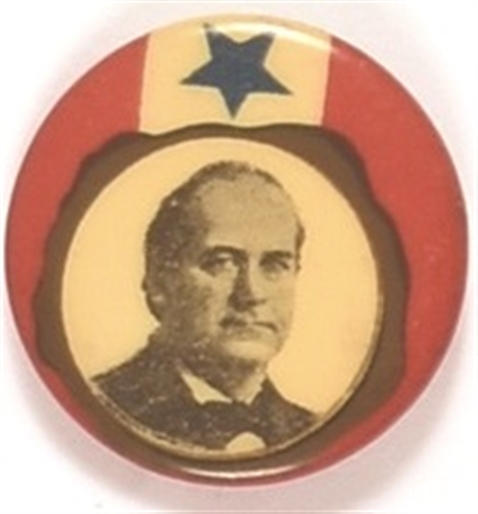 William Jennings Bryan Scarce Blue Star Celluloid