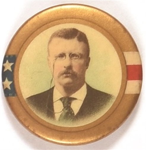 Theodore Roosevelt Gold Border Celluloid