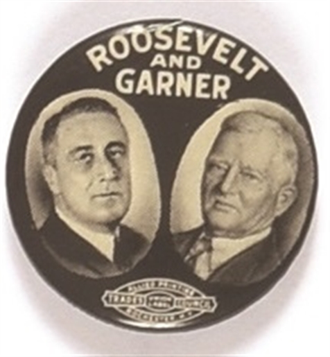 Roosevelt and Garner Celluloid Jugate