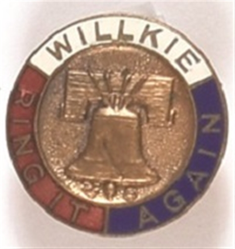 Willkie Liberty Bell Enamel Stud