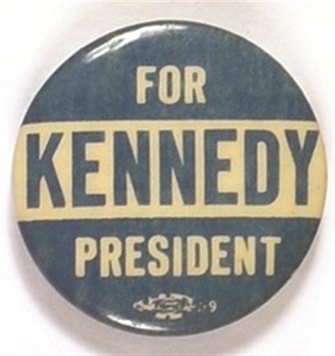 Kennedy for President Blue and White Celluloid