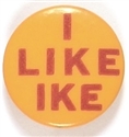 I Like Ike Red and Yellow Celluloid