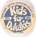 Kids for Dukakis Blue Celluloid