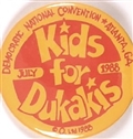 Kids for Dukakis Orange Celluloid