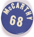 McCarthy 68 Blue and White Celluloid
