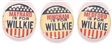 Trio of Willkie Massachusetts Pins