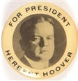 Hoover for President Black and White Celluloid