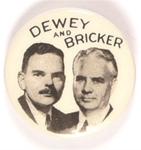 Dewey and Bricker Scarce 1944 Jugate