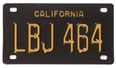 LBJ California 1964 License